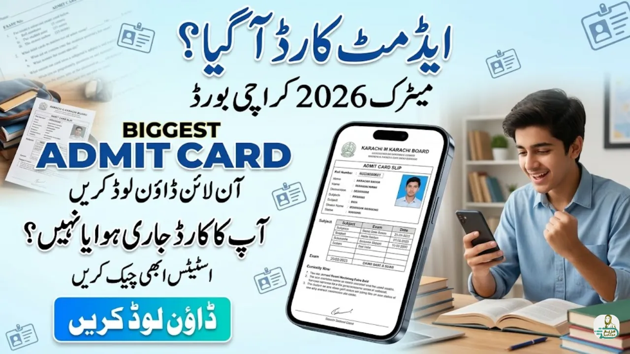 Karachi Matric Board Admit Card 2026 Issued Online Download and Check