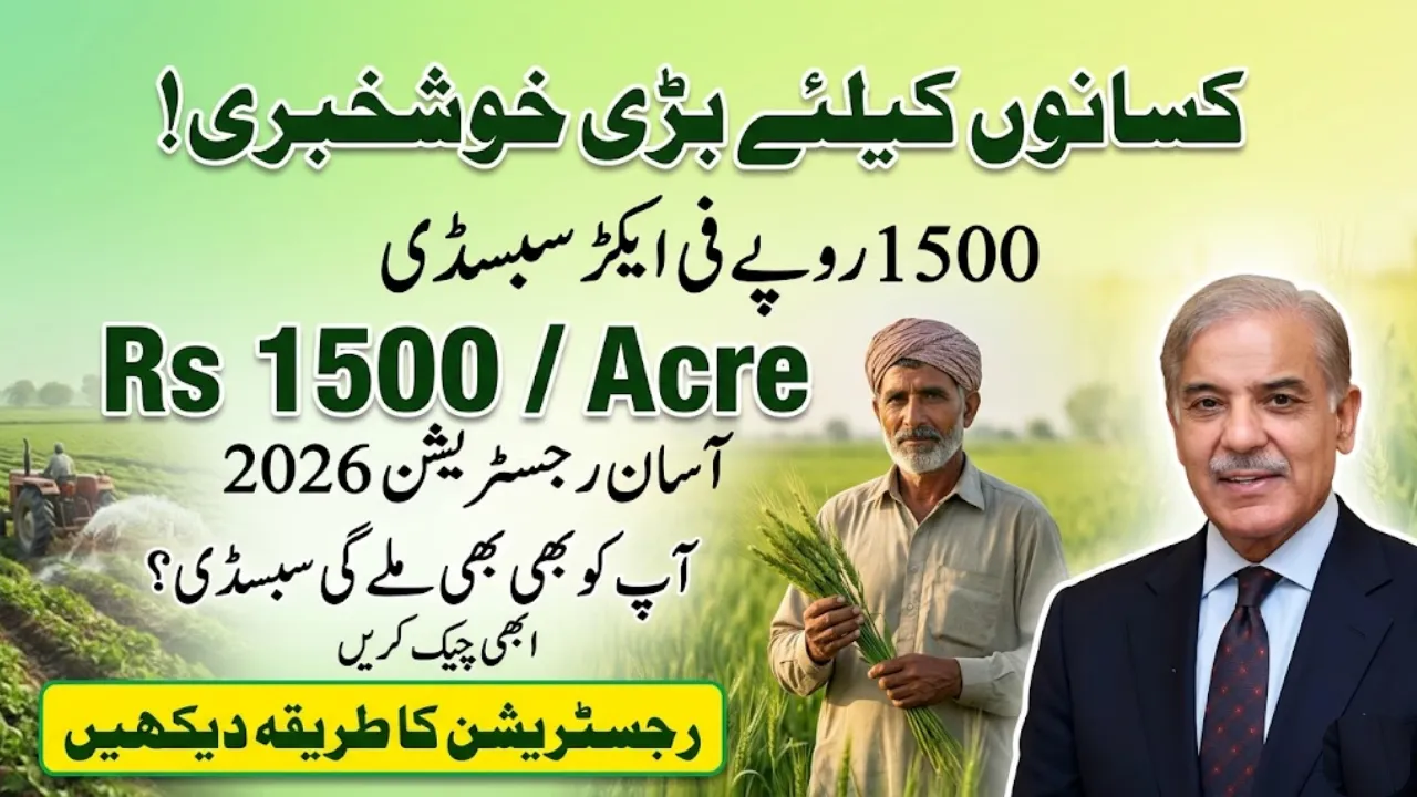 Rs. 1500 per Acre Subsidy for Small Farmers by PM Shehbaz Sharif - How to Register Easily